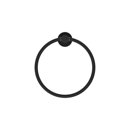 Mecca Hand Towel Ring Matte Black - NR1980MB