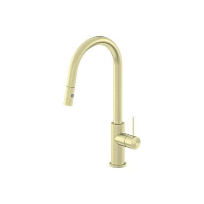 Mecca Pull Out Sink Kitchen Mixer With Vegie Spray Function Brushed Gold - NR221908BG