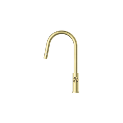 Mecca Pull Out Sink Kitchen Mixer With Vegie Spray Function Brushed Gold - NR221908BG