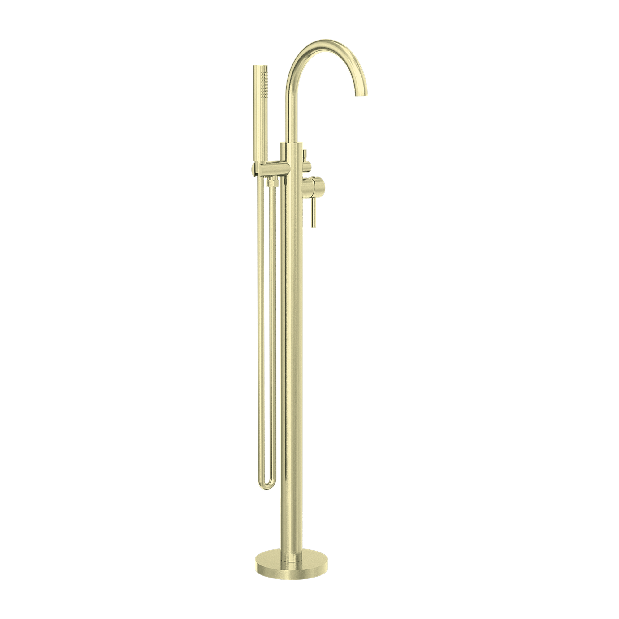 MECCA ROUND FREESTANDING MIXER WITH HAND SHOWER BRUSHED GOLD