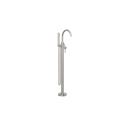 Mecca Round Freestanding Mixer With Hand Shower Brushed Nickel - NR210903aBN