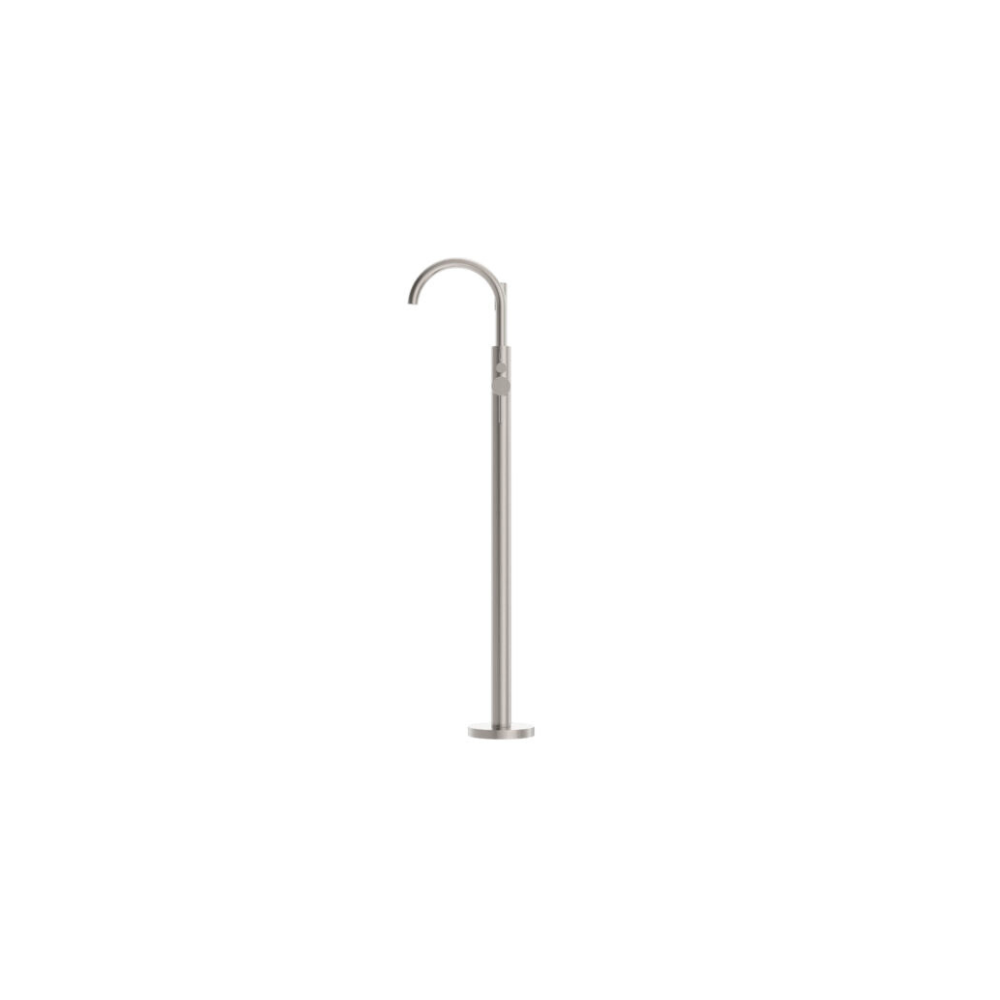 Mecca Round Freestanding Mixer With Hand Shower Brushed Nickel - NR210903aBN