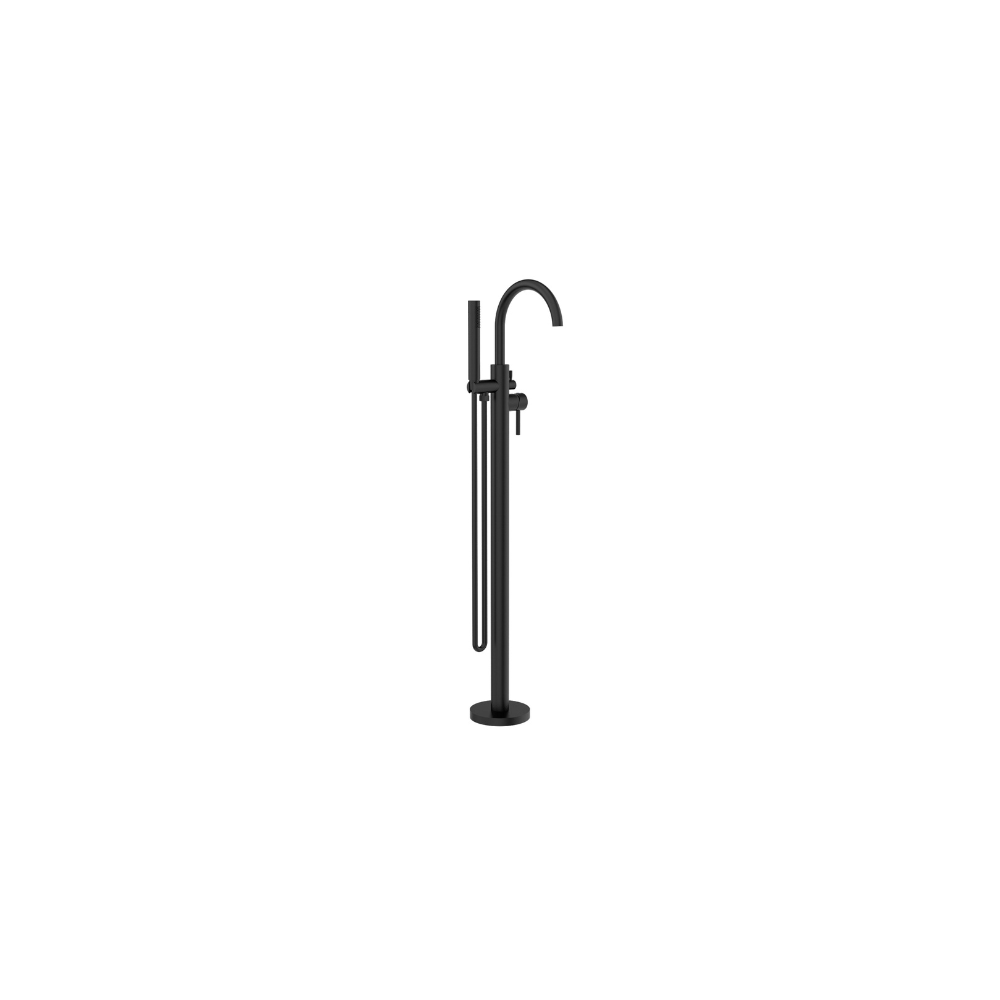 Mecca Round Freestanding Mixer With Hand Shower Matte Black - NR210903aMB