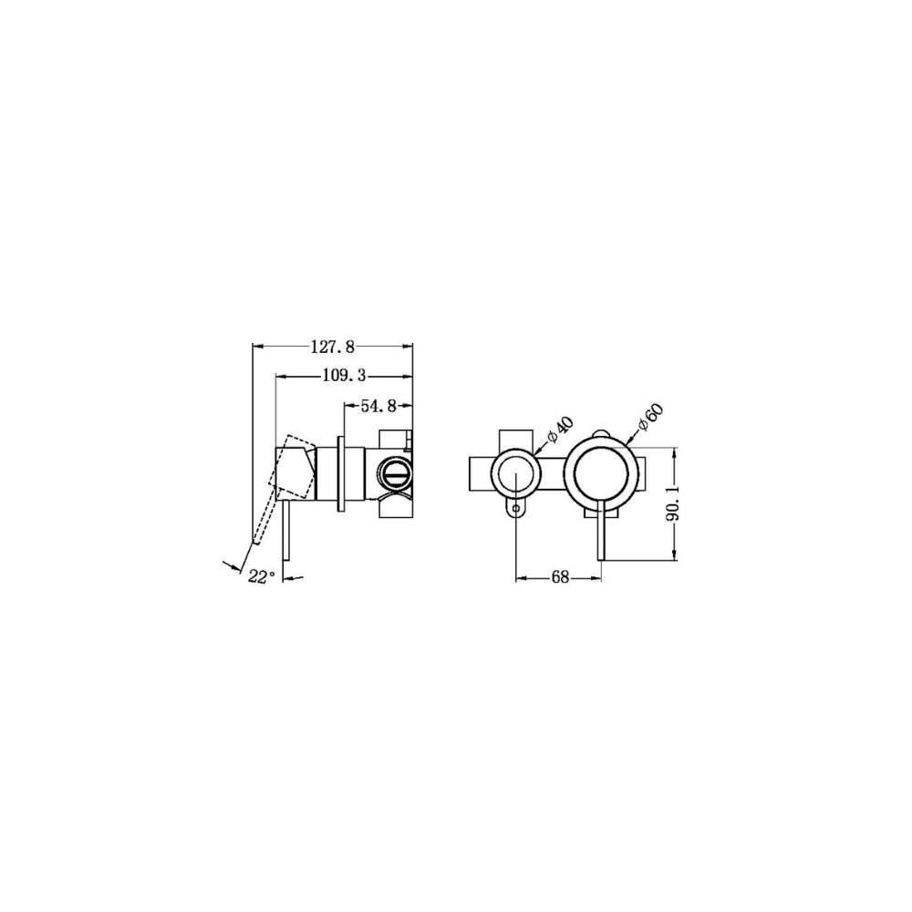 Mecca Shower Mixer With Horizontal 2 Way Divertor Matte White - NR221911UMW