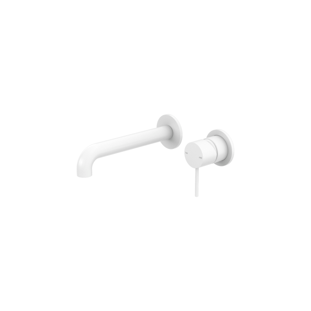 MECCA WALL BASIN/BATH MIXER SEPARATE BACK PLATE 120MM MATTE WHITE