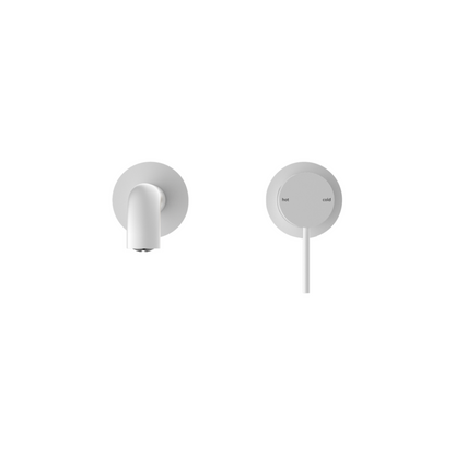 MECCA WALL BASIN/BATH MIXER SEPARATE BACK PLATE 120MM MATTE WHITE