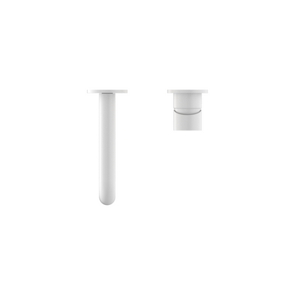 MECCA WALL BASIN/BATH MIXER SEPARATE BACK PLATE 120MM MATTE WHITE