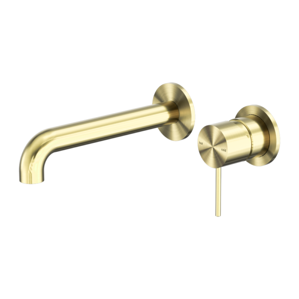 MECCA WALL BASIN/BATH MIXER SEPARATE BACK PLATE 160MM BRUSHED GOLD