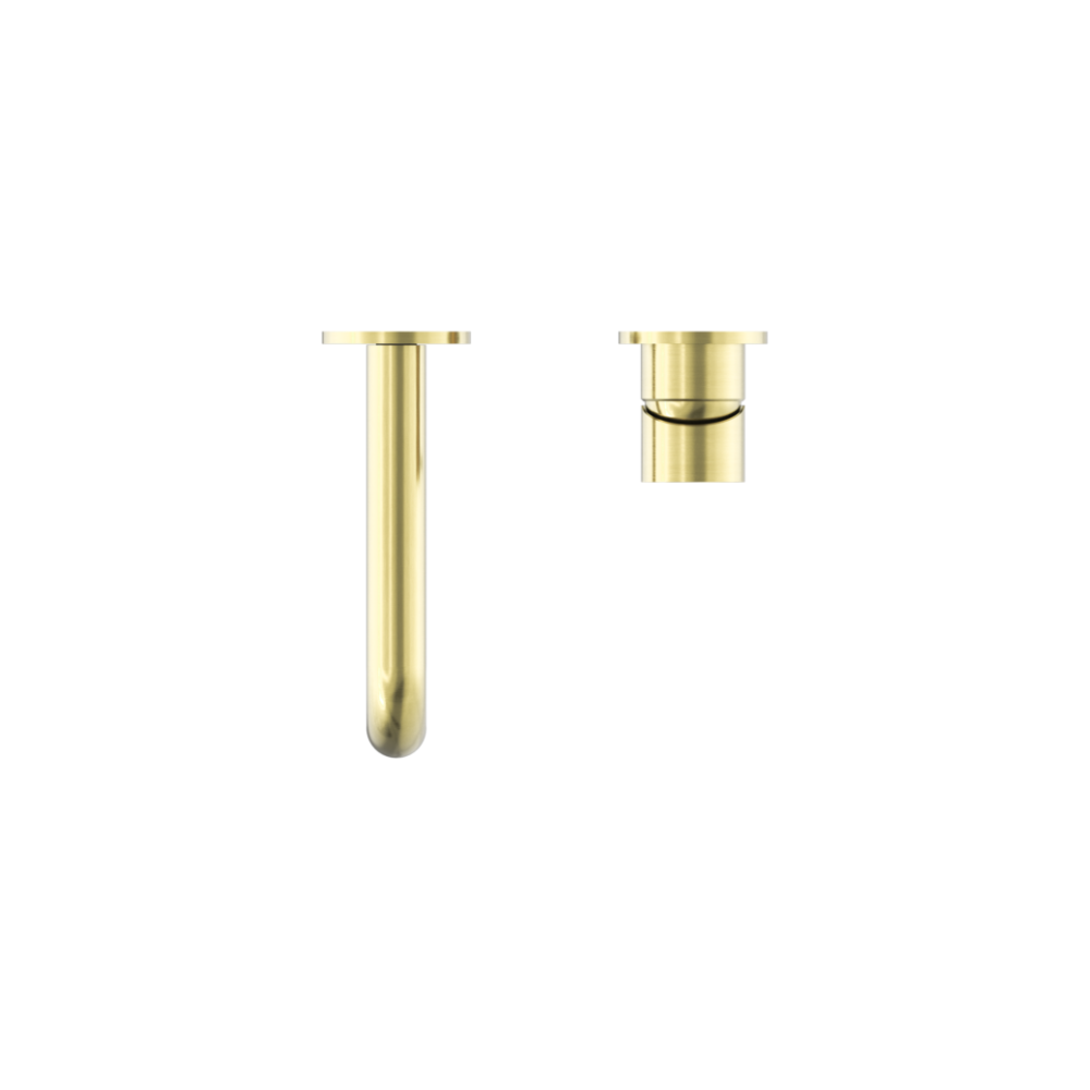 MECCA WALL BASIN/BATH MIXER SEPARATE BACK PLATE 160MM BRUSHED GOLD