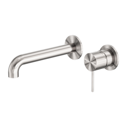 MECCA WALL BASIN/BATH MIXER SEPARATE BACK PLATE 160MM BRUSHED NICKEL