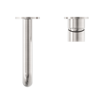 MECCA WALL BASIN/BATH MIXER SEPARATE BACK PLATE 160MM BRUSHED NICKEL