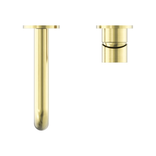 MECCA WALL BASIN/BATH MIXER SEPARATE BACK PLATE 185MM BRUSHED GOLD