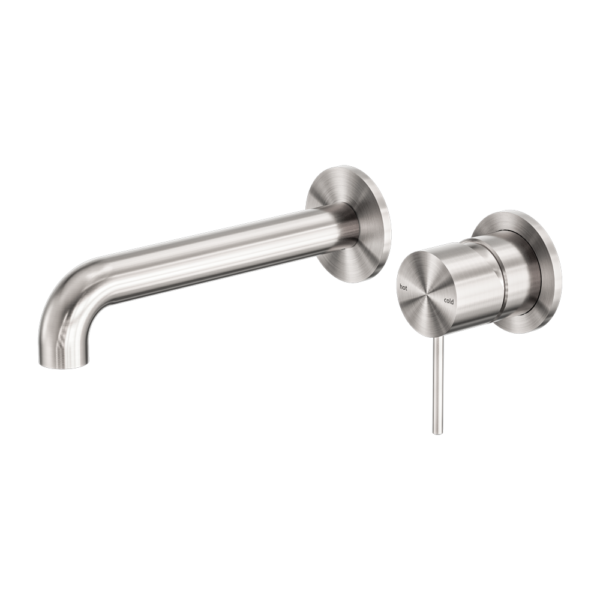 Mecca Wall Basin/Bath Mixer Separate Back Plate 185mm Brushed Nickel - NR221910C185BN