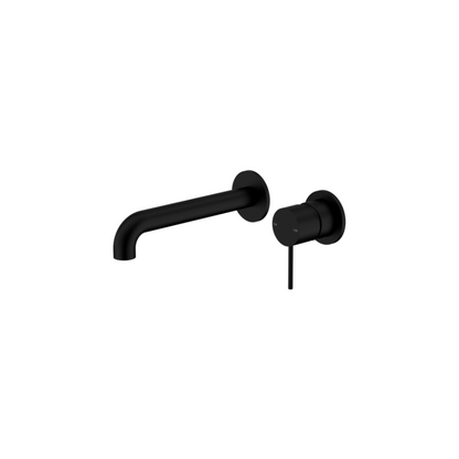 MECCA WALL BASIN/BATH MIXER SEPARATE BACK PLATE 185MM MATTE BLACK