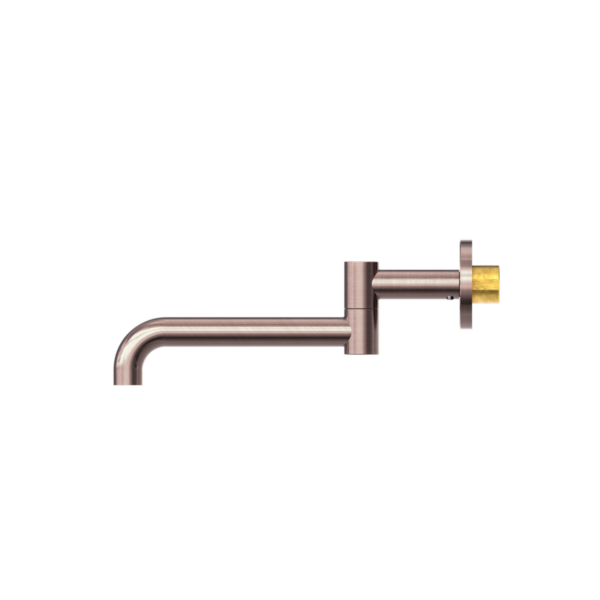 MECCA WALL MOUNTED SWIVEL BASIN/BATH SPOUT ONLY 225MM BRUSHED BRONZE