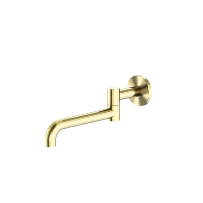 MECCA WALL MOUNTED SWIVEL BASIN/BATH SPOUT ONLY 225MM BRUSHED GOLD