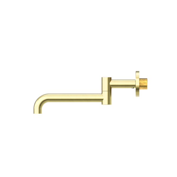 MECCA WALL MOUNTED SWIVEL BASIN/BATH SPOUT ONLY 225MM BRUSHED GOLD