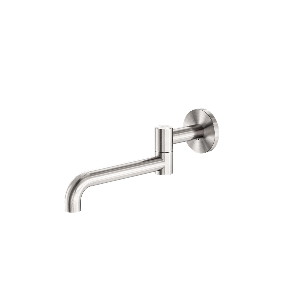 MECCA WALL MOUNTED SWIVEL BASIN/BATH SPOUT ONLY 225MM BRUSHED NICKEL