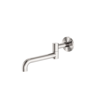 MECCA WALL MOUNTED SWIVEL BASIN/BATH SPOUT ONLY 225MM BRUSHED NICKEL