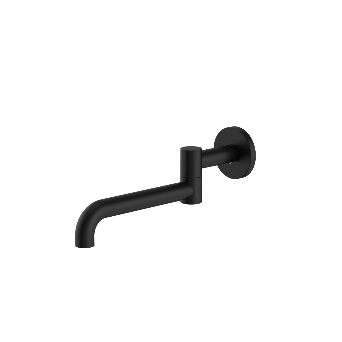 MECCA WALL MOUNTED SWIVEL BASIN/BATH SPOUT ONLY 225MM MATTE BLACK