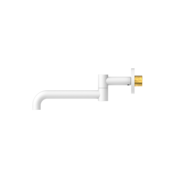 MECCA WALL MOUNTED SWIVEL BASIN/BATH SPOUT ONLY 225MM MATTE WHITE