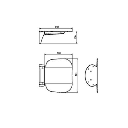 Mecca Care Shower Seat 400x330mm Chrome - NRCR0003CH