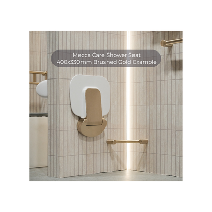 Mecca Care Shower Seat 400x330mm Brushed Nickel - NRCR0003BN