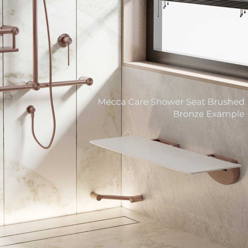 Mecca Care DDA Shower Seat 960 Soft Close Brushed Gold - NRCR0002BG