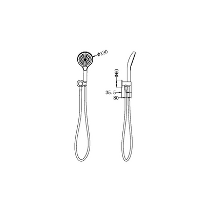 Mecca Hand Shower Set On Bracket With Air Shower II Gun Metal - NR221905FGM