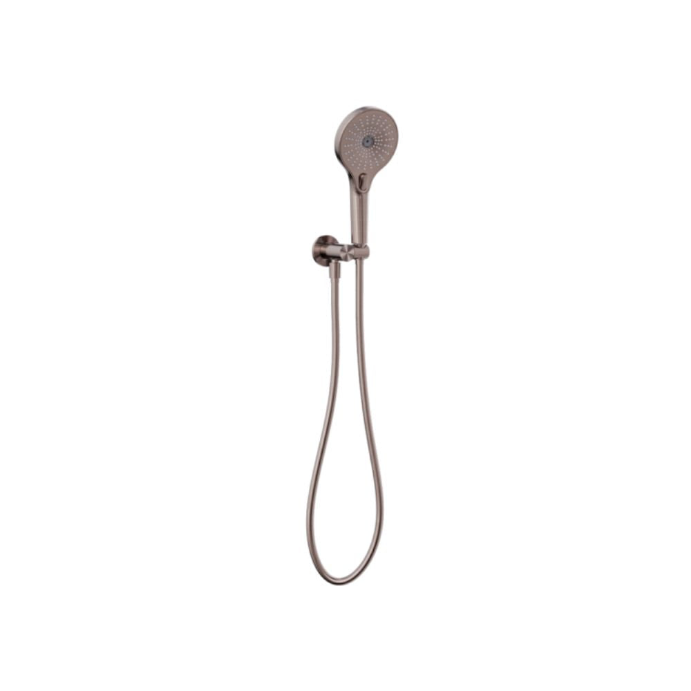 Mecca Hand Shower Set On Bracket with Air Shower and Raised Button Brushed Bronze - NR221905CBZ