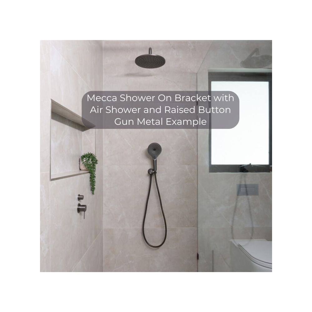 Mecca Hand Shower Set On Bracket with Air Shower and Raised Button Gun Metal - NR221905CGM