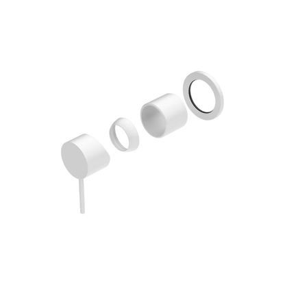 Mecca Shower Mixer 60mm Plate Trim Kit Only Matte White - NR221911HTMW