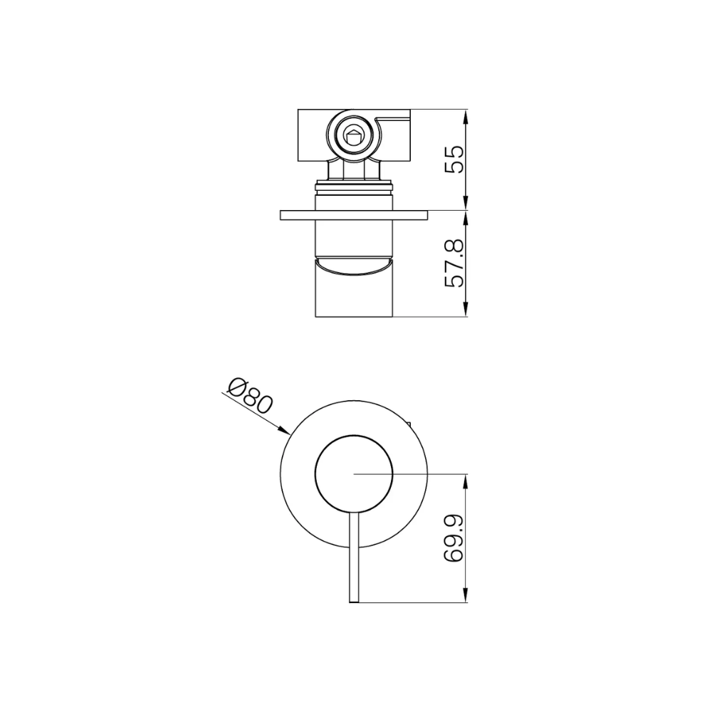 Mecca Shower Mixer 80mm Plate Brushed Bronze - NR221911BZ