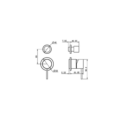 Mecca Shower Mixer With Divertor Separate Back Plate Trim Kits Only Chrome - NR221911STCH