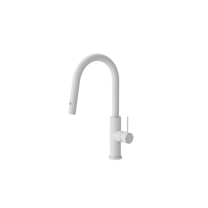 Mecca Smart Sensor Pull Out Kitchen Mixer Matte White - NR221908AMW