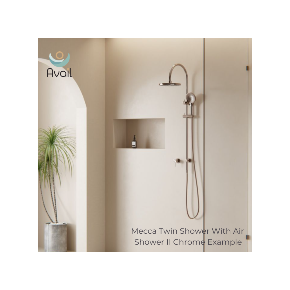 Mecca Twin Shower With Air Shower II Matte White - NR221905HMW