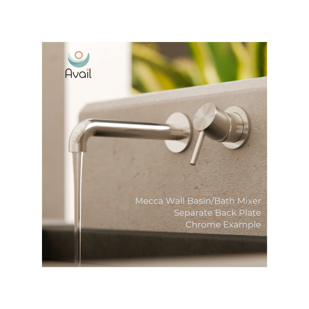 Mecca Wall Basin/Bath Mixer Separate Back Plate 120mm Brushed Bronze - NR221910c120BZ