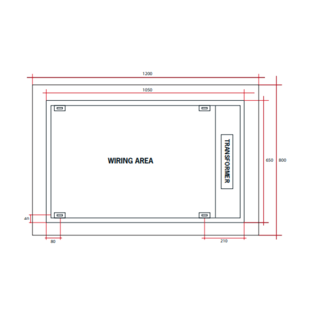 Mirror Backlit Rectangular Mirror Without Border Cool 1200x800x45mm 92 Watts - Includes Mirror Demister - S1200C