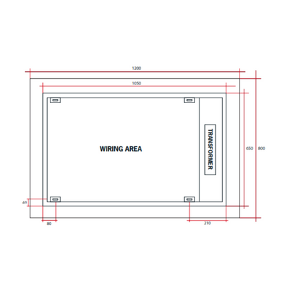 Mirror Backlit Rectangular Mirror Without Border Cool 1200x800x45mm 92 Watts - Includes Mirror Demister - S1200C