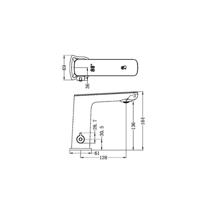 Nero Claudia DDA Sensor Mixer with Black Top Display Brushed Bronze - NR222101BZ