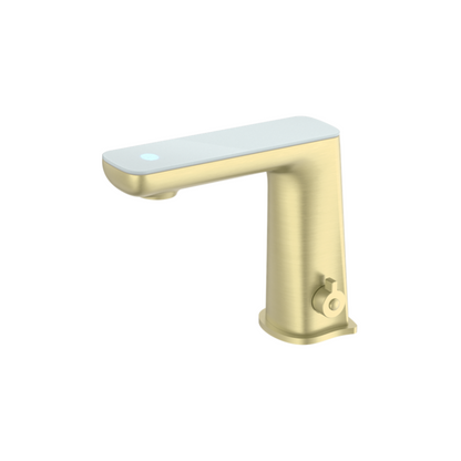 Nero Claudia Sensor Mixer with White Top Display Brushed Gold - NR222102BG