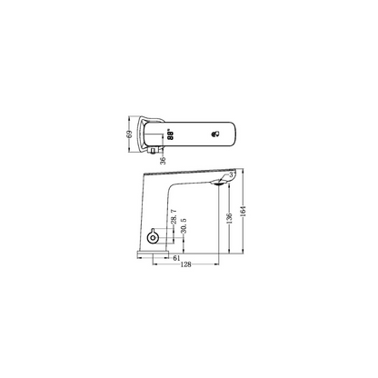 Nero Claudia Sensor Mixer with White Top Display Chrome - NR222102CH