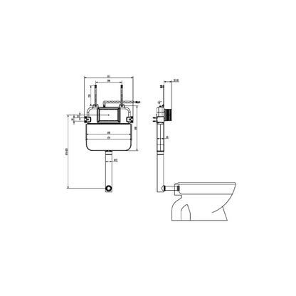 Nero In Wall Mechanical Frameless Toilet Cistern - G30033