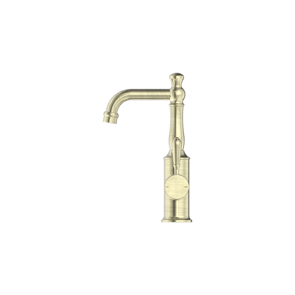 Nero York Basin Mixer Metal Lever Aged Brass - NR69210102AB