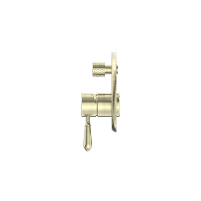 Nero York Shower Mixer With Divertor Metal Lever Aged Brass - NR692109a02AB