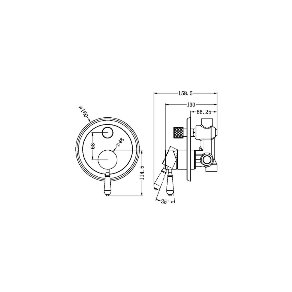 Nero York Shower Mixer With Divertor Metal Lever Chrome - NR692109a02CH