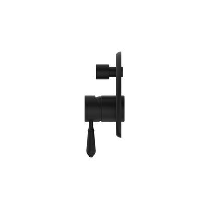 Nero York Shower Mixer With Divertor Metal Lever Matte Black - NR692109a02MB