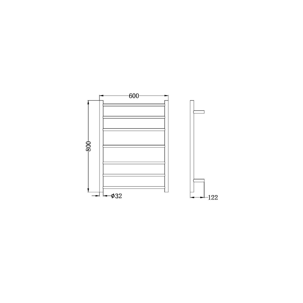 Non-Heated Towel Ladder Matte White - NR190001MW