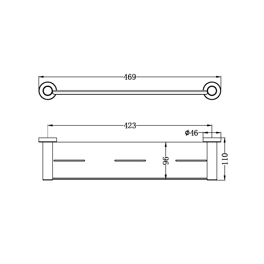 Nero Mecca Shower Shelf BRUSHED NICKEL