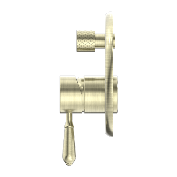 Nero York Shower Mixer With Divertor Metal Lever AGED BRASS